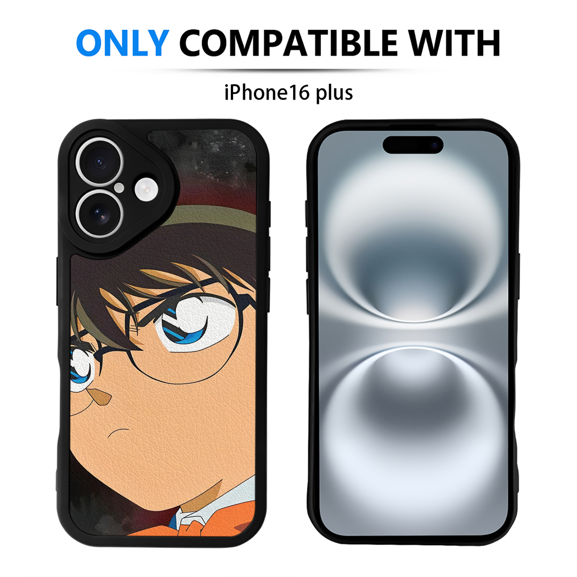 （画像用） 名探偵コナン Detective Conan 【iPhone 16シリーズ対応】シリコンスマホケース（レザー調） 材質：シリコン